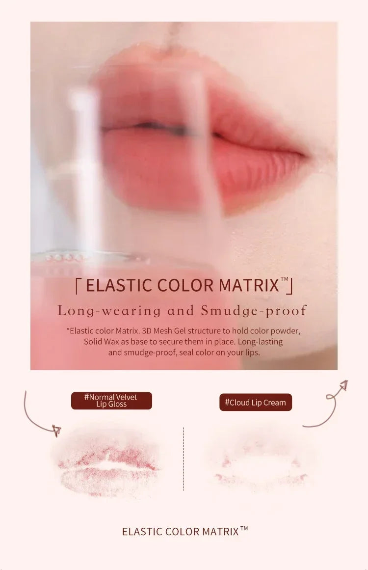 Flower Knows Strawberry Rococo Series Cloud Lip Cream Lip Gloss Long Lasting Velvet Lip Tint Lipstick for Women Cosmetic