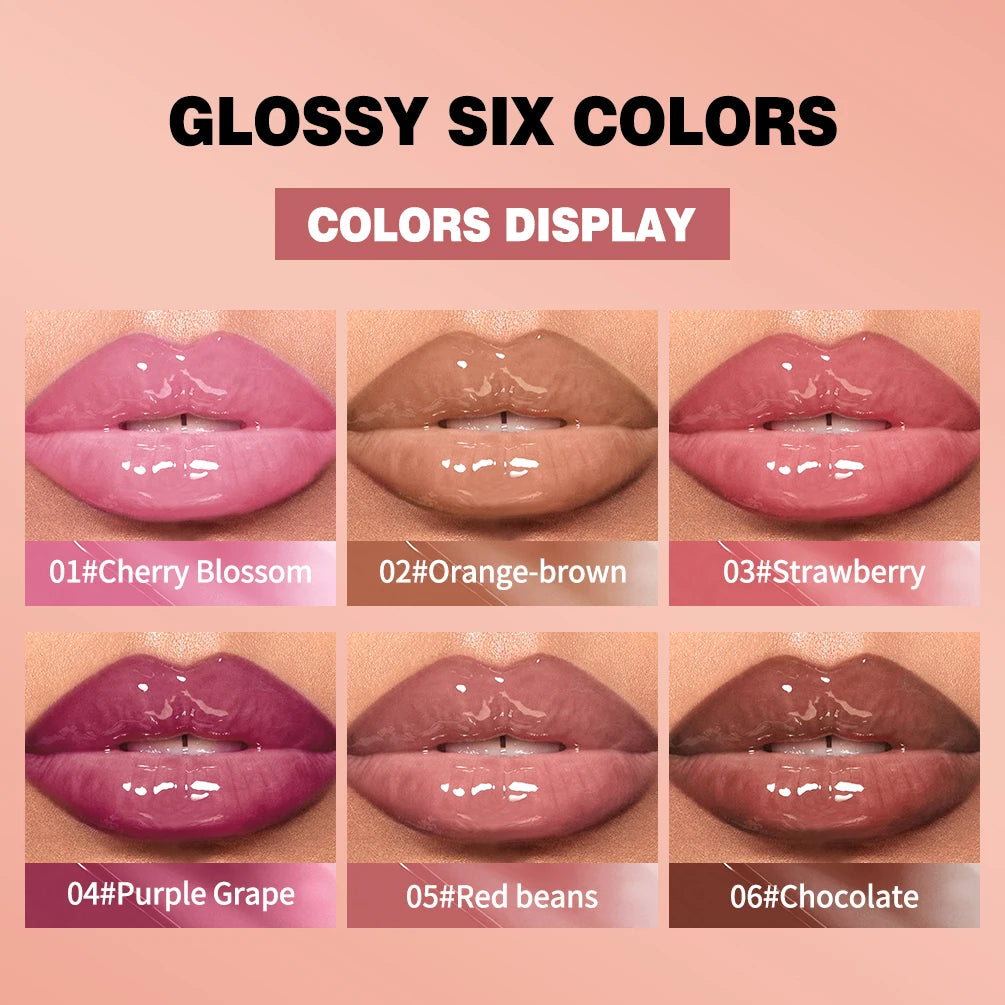 QIBEST Crystal Lip Balm Moisturizing Lip Gloss Oil Jelly Lipgloss Long Lasting Liquid Lipstick Hydrating Tinted Lip Serum ...