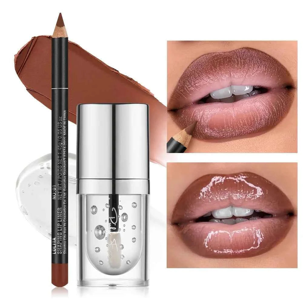 Silky Smooth Lip Liner & Nourishing Lip Oil Set - Create Versatile Stunning Looks with Long-Lasting Hydration