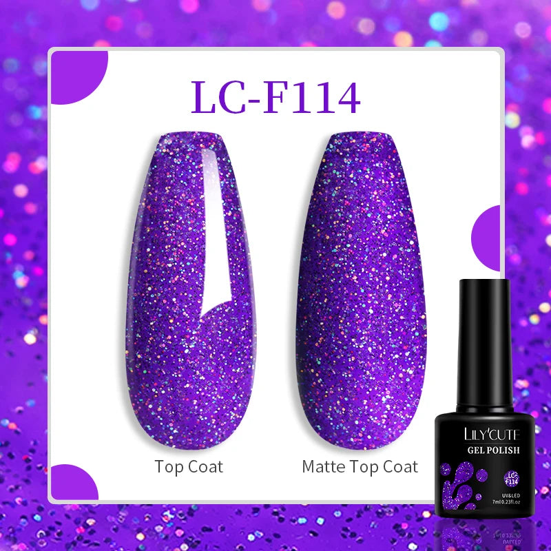 LILYCUTE 129 Colors 7ML Nail Gel Polish Nail Supplies Vernis Semi Permanent Nail Art Manicure Soak Off LED UV Gel Nail Var...
