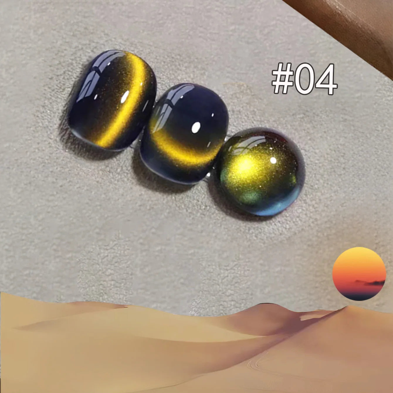 1-12pcs WS Autumn Winter Nails Sea Sunset Amber Blue Gold Linght Crystal Glass Bead Cat Eye Gel Nail Polish Nail Salon Home DIY xijin04