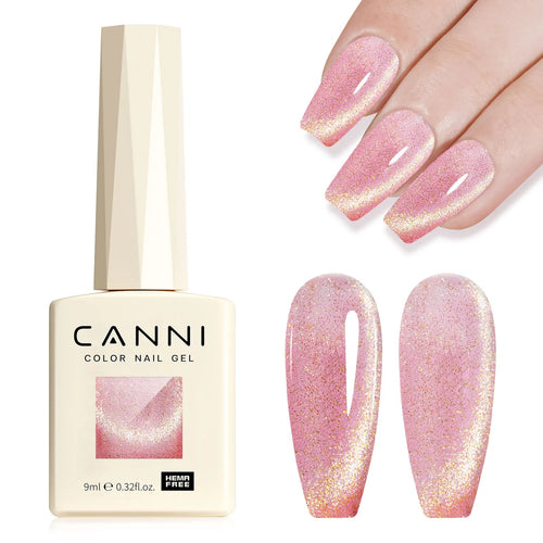 #8013 CANNI Nail Gel Polish Hema Free Super Glossy Glitter Cat Eye Gel Diamond Top Coat Semi Permanent Soak Off UV LED Varnish Aurora Glow Avenue