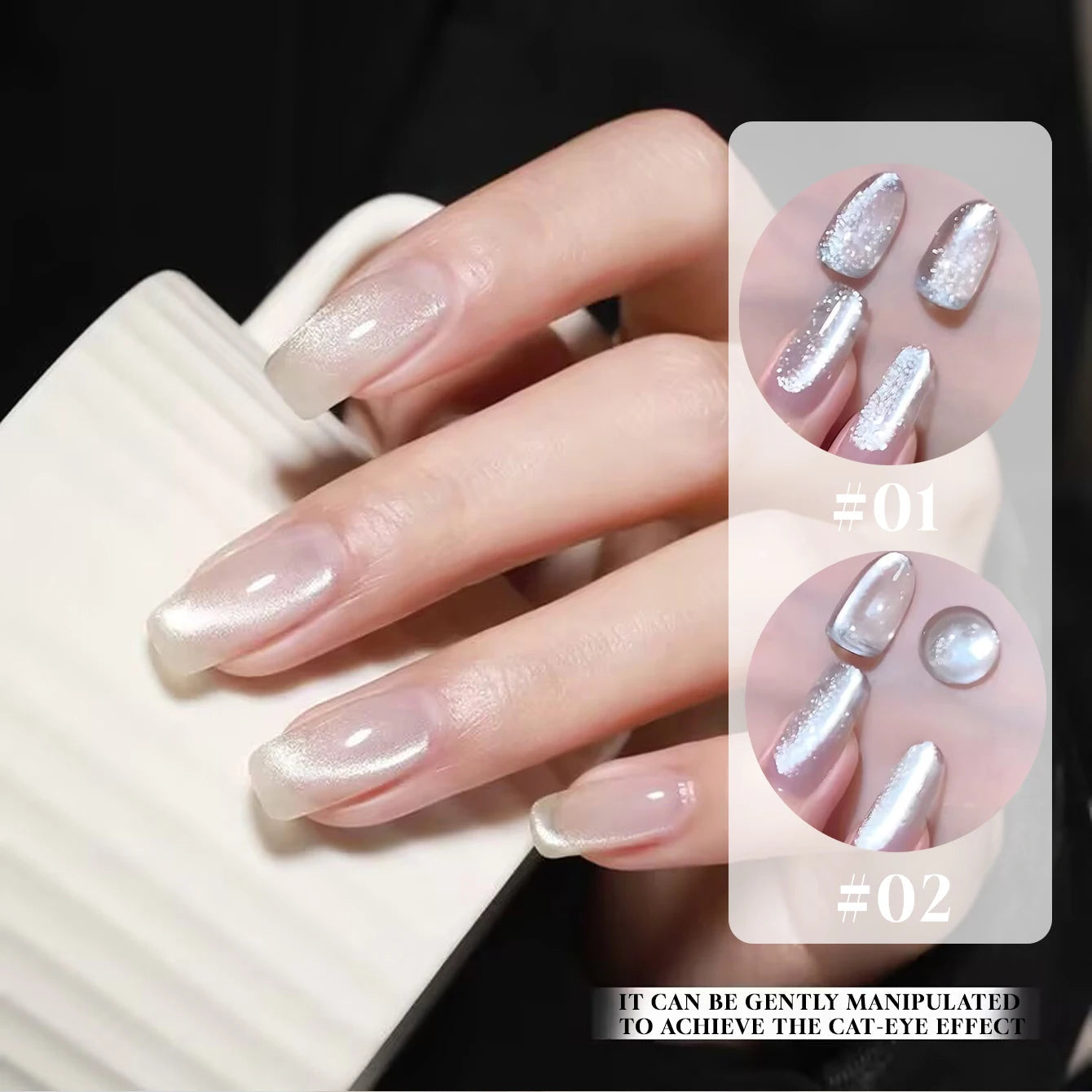 MIANEL 1-6pcs 12ML Christmas Nails Galaxy White Glass Bead Cat Eye Gel Nail Polish Super White Nails Nail Art Nail Supplies touganmaoy1-2