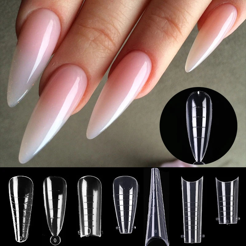 Extension False Nails Art Tips Acrylic Fake Finger Gel Polish Mold Sculpted Full Cover Press on Nails Manicures Accessorie...