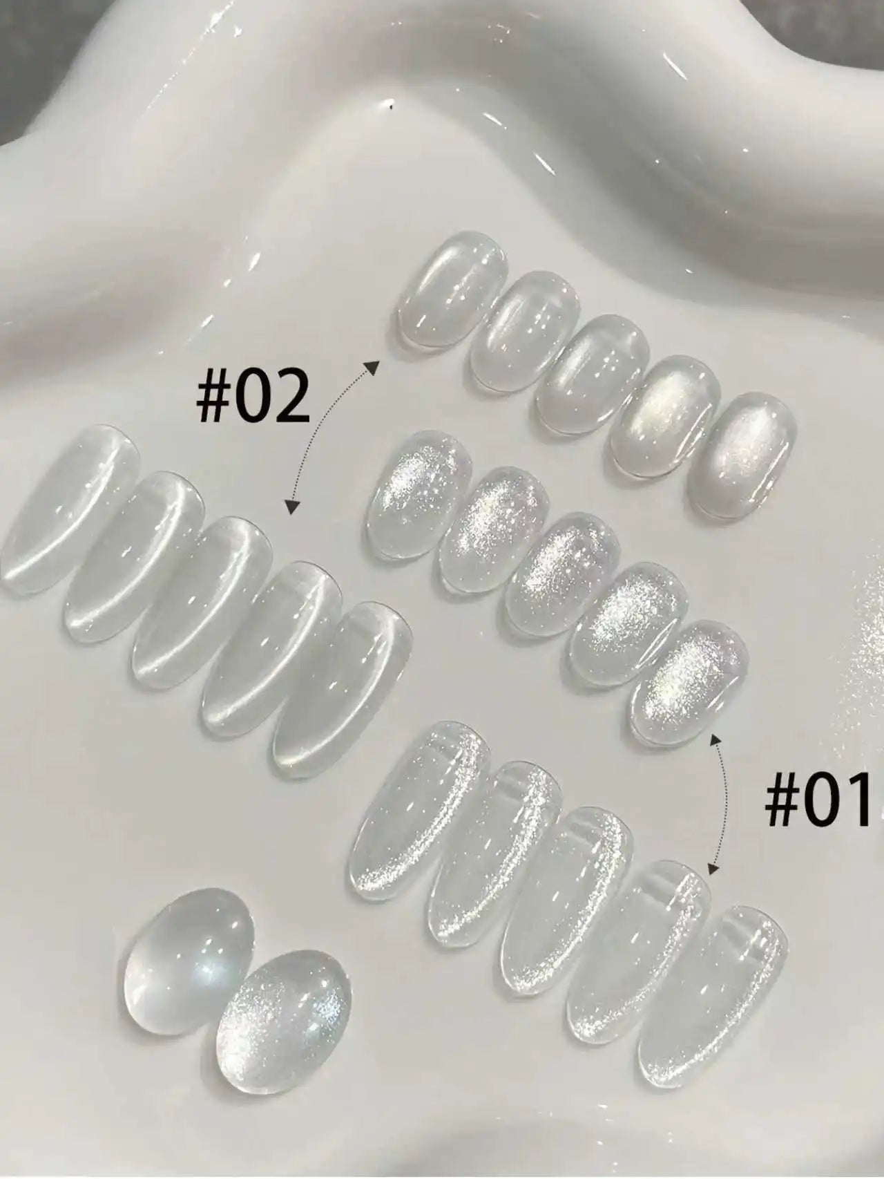 MIANEL 1-6pcs 12ML Christmas Nails Galaxy White Glass Bead Cat Eye Gel Nail Polish Super White Nails Nail Art Nail Supplie...