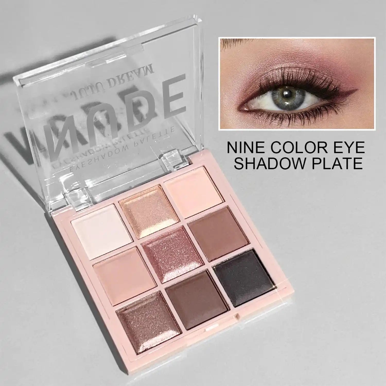 JUJU DREAM 9-Color Eyeshadow Palette, Matte & Shimmer Finish, Soft Milk Tea Tones, Compact & Easy for Daily Student Makeup...