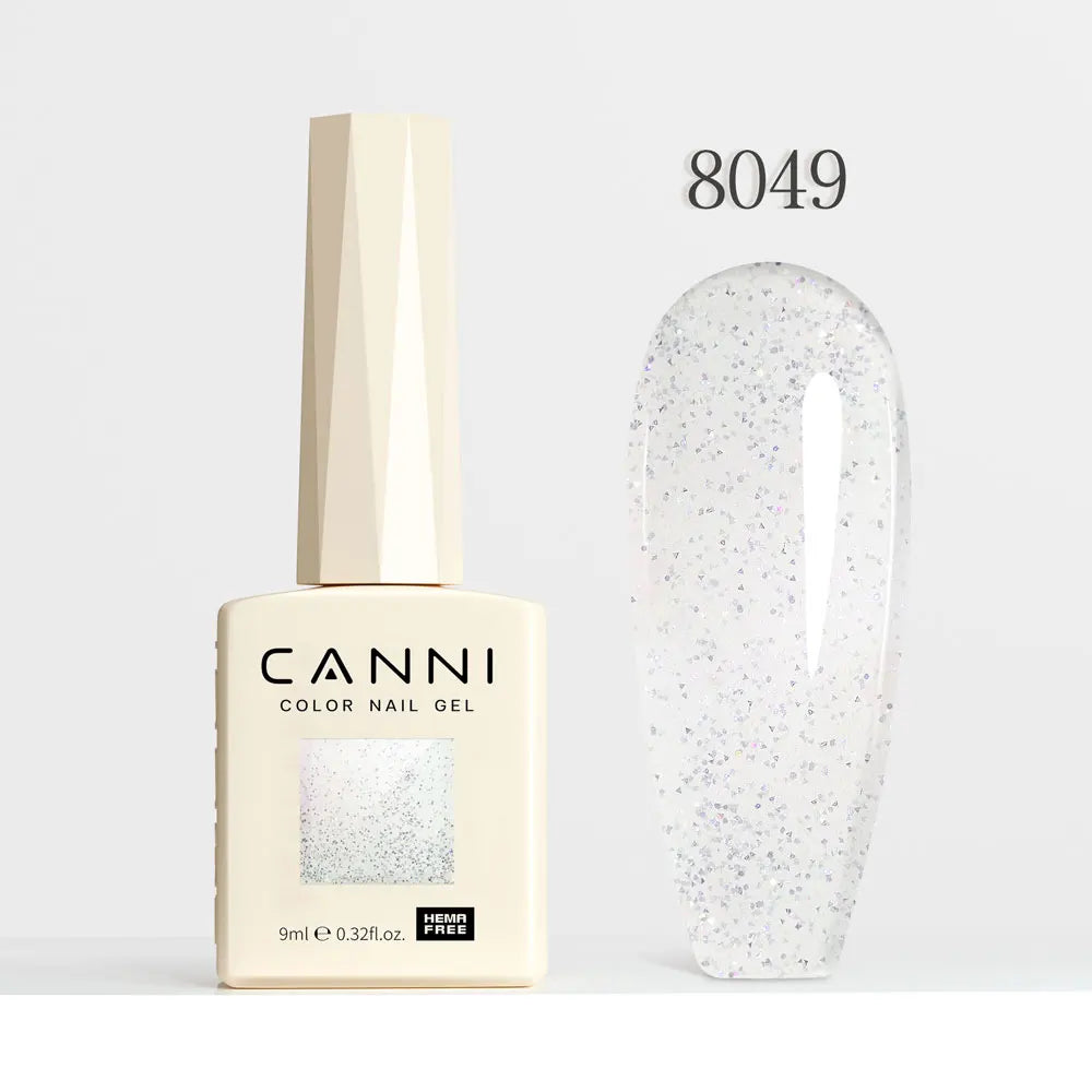 #8013 CANNI Nail Gel Polish Hema Free Super Glossy Glitter Cat Eye Gel Diamond Top Coat Semi Permanent Soak Off UV LED Varnish Aurora Glow Avenue