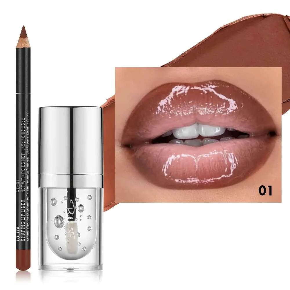 Silky Smooth Lip Liner & Nourishing Lip Oil Set - Create Versatile Stunning Looks with Long-Lasting Hydration 01