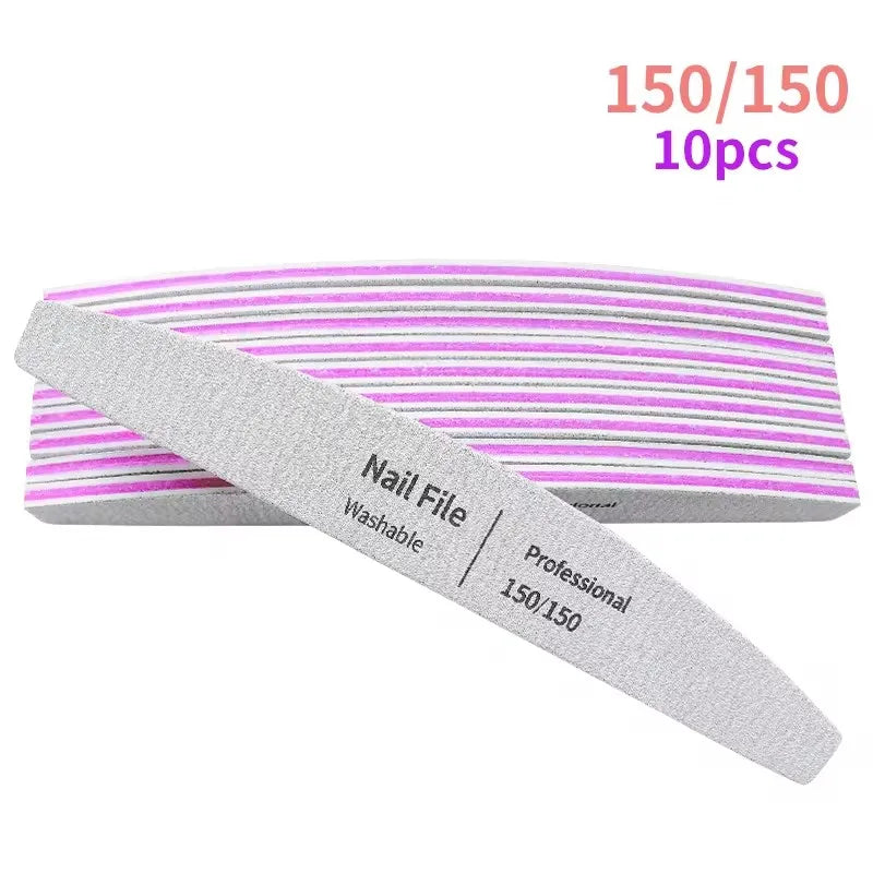 Nail File 100 to 180 Professional Tools Emery for Manicure Lime 240 Sandpaper Gel Polishing Files for Nails Buffers Set Polisher 150Grit 10pcs CN