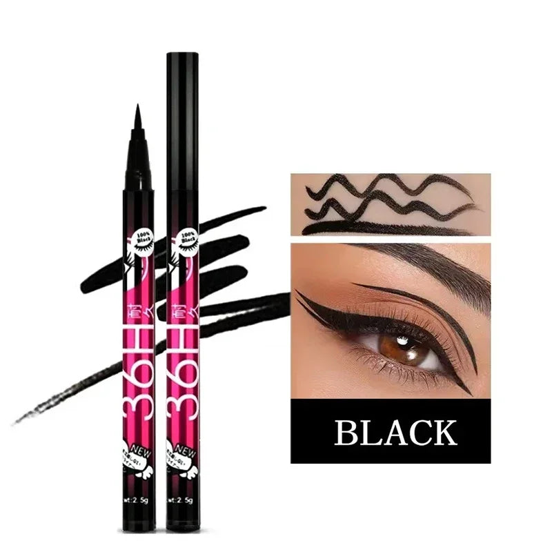 1/2/5pcs Waterproof & Sweat-Proof Black Eyeliner Pencil Long-lasting and Non-smudged Eyeliner Liquid Pen for Bold Eye Makeup Aurora Glow Avenue