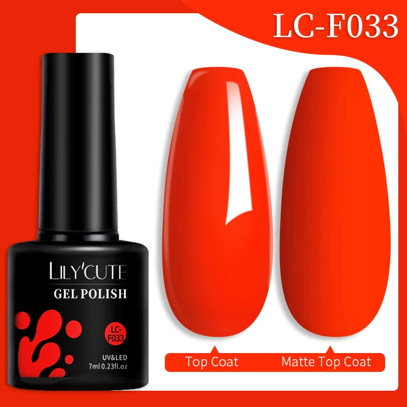 LILYCUTE 7ML Colorful Gel Nail Polish 129 Colors Long Lasting For Manicure Semi Permanent Base Top Coat Nail Art UV Gel Va...