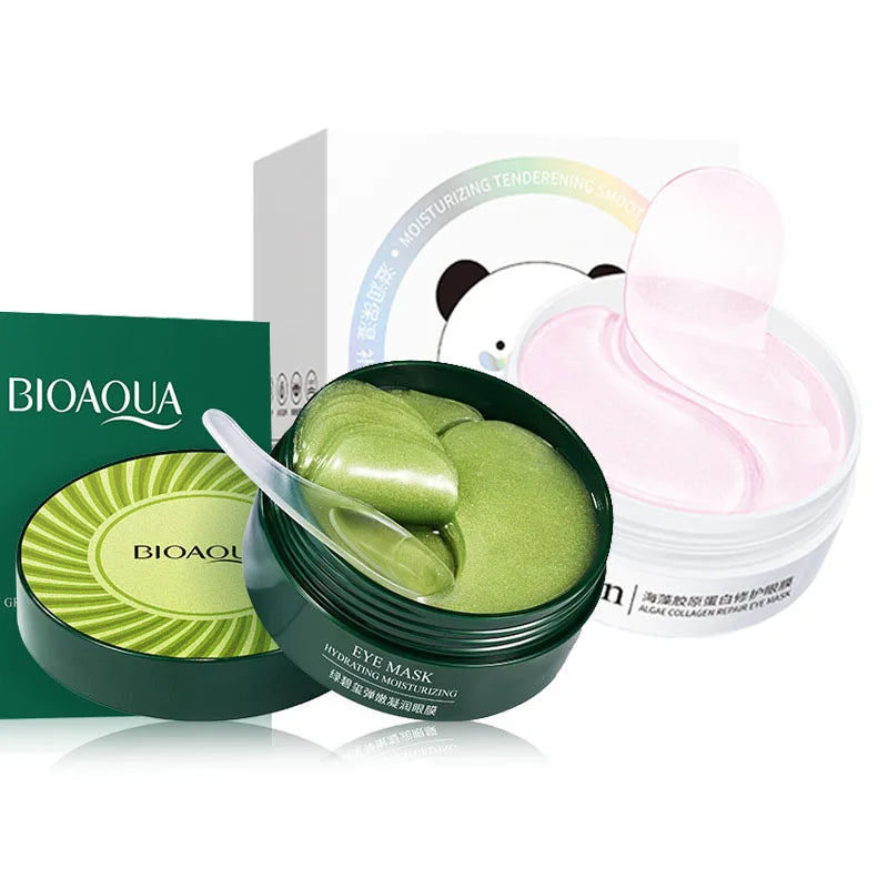 60pcs/box BIOAQUA Seaweed Crystal Collagen Eye Mask Anti Dark Circles Remove Eye Bags Moisturizing Eye Patches Aurora Glow Avenue