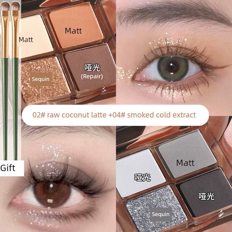 Wake up at Home, Daydreaming, Four Color Eyeshadow Palette Smoked, Pink Brown Earth Color, Everyday Joker Beginner 2 Boxes...