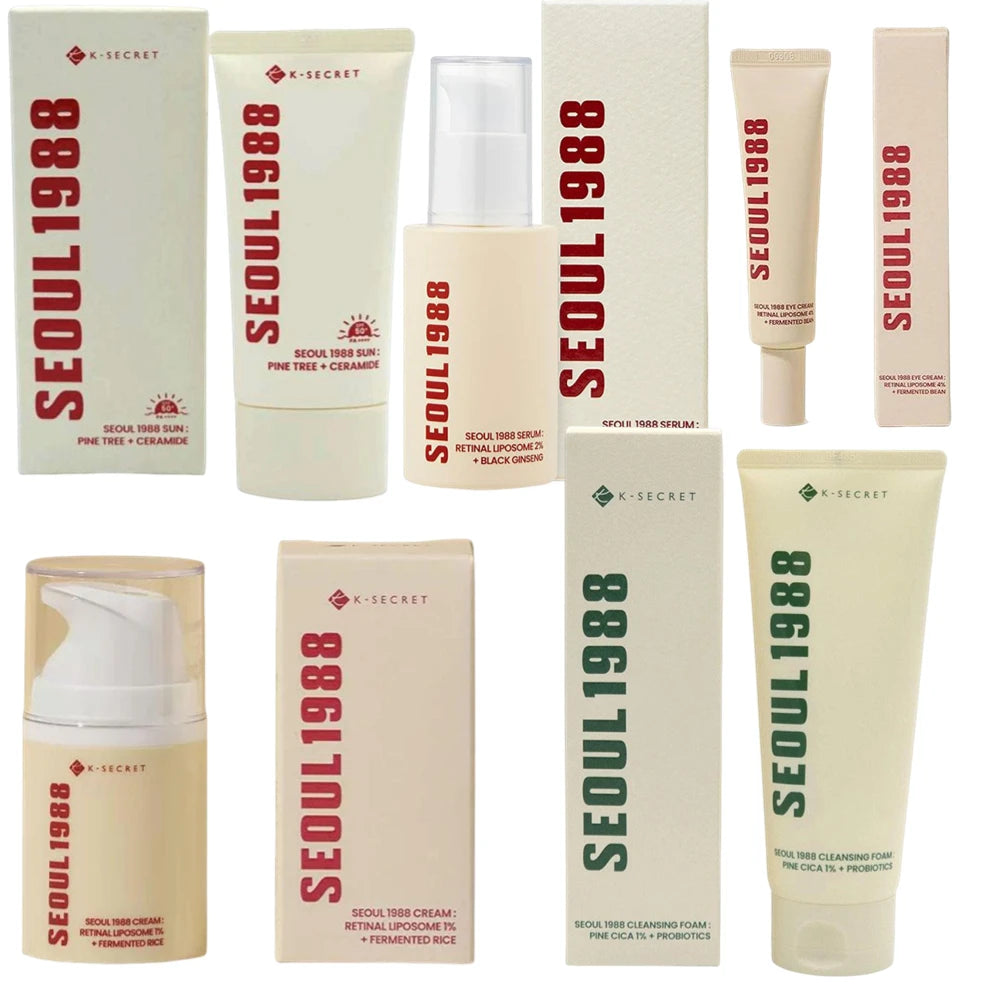 Seoul 1988 Anti-Aging Trio: 4% Retinal Eye Cream + 2% Retinal Serum w/ Black Ginseng for Wrinkles & Brightening,Korean Ski...