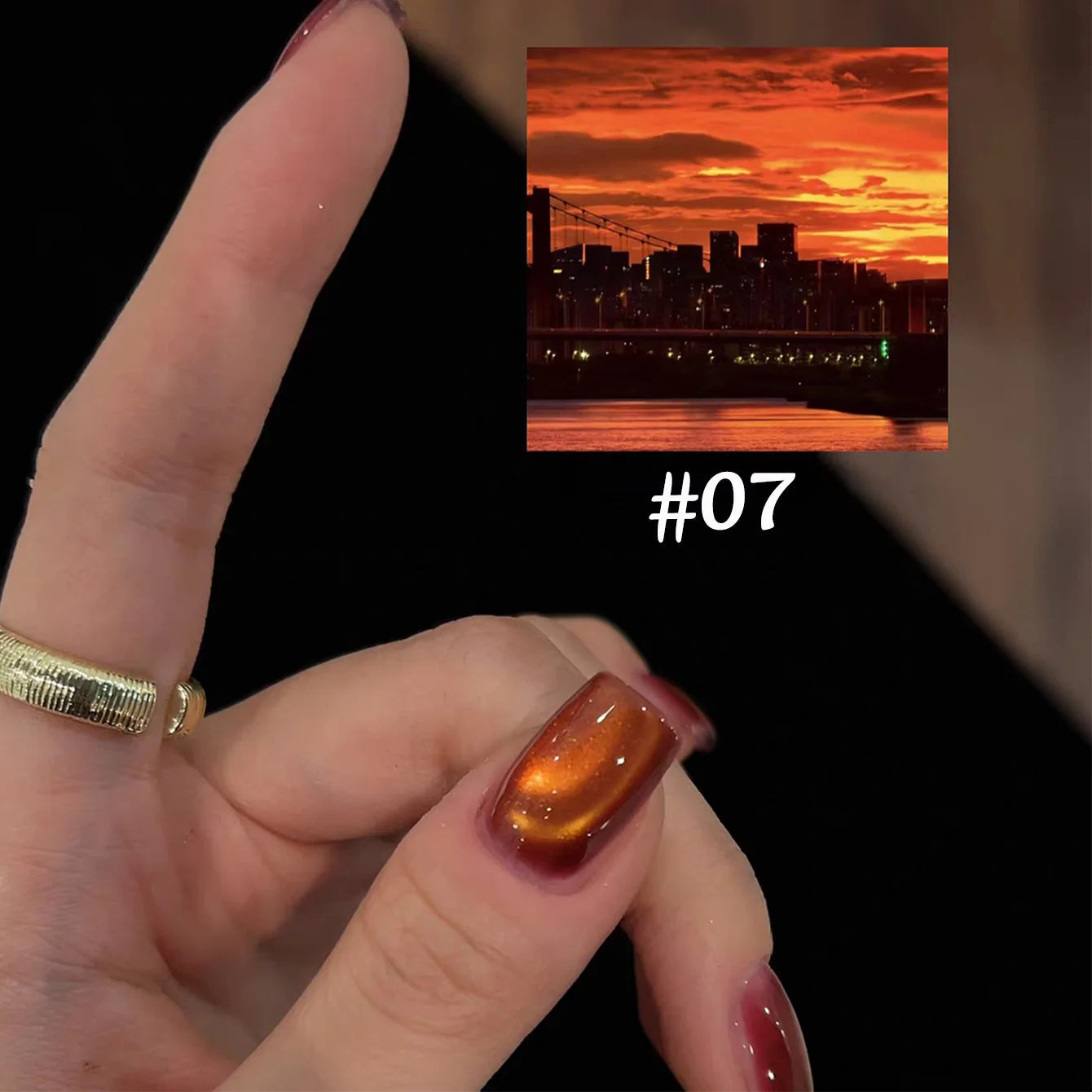 1-12pcs WS Autumn Winter Nails Sea Sunset Amber Blue Gold Linght Crystal Glass Bead Cat Eye Gel Nail Polish Nail Salon Home DIY xiaguangwanzhan07