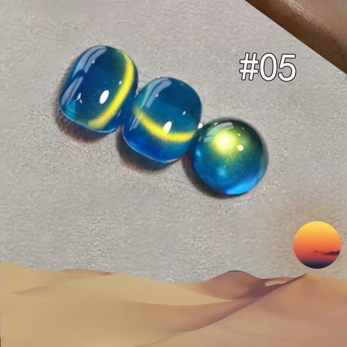 1-12pcs WS Autumn Winter Nails Sea Sunset Amber Blue Gold Linght Crystal Glass Bead Cat Eye Gel Nail Polish Nail Salon Hom...