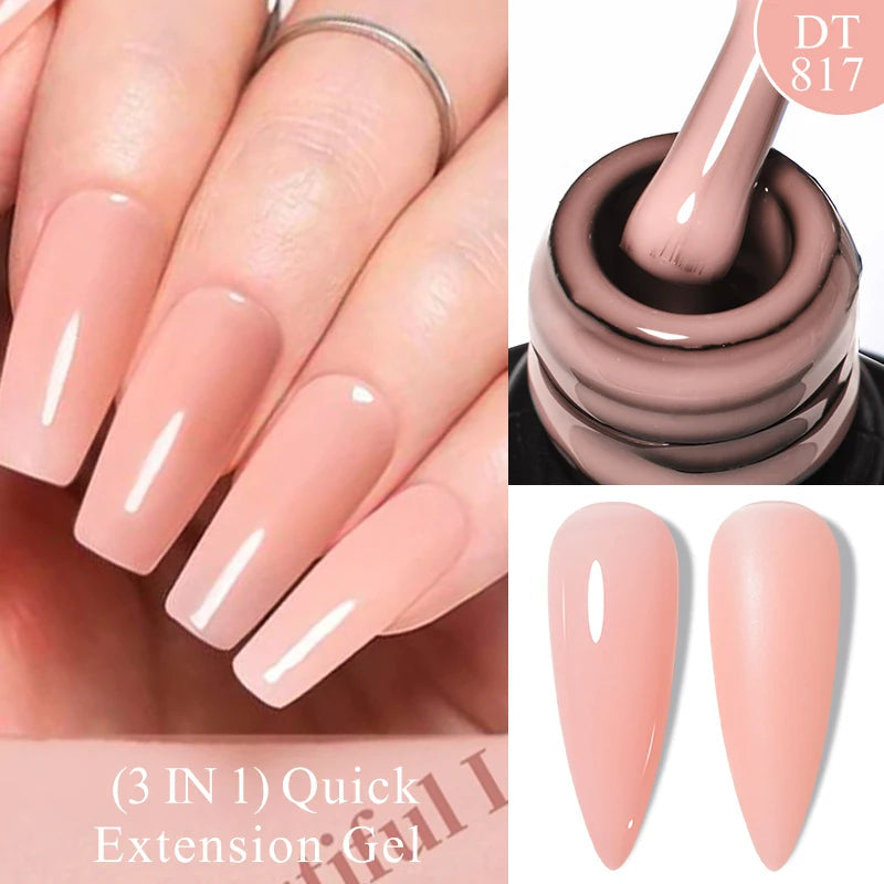 MEET ACROSS 7ml Dark Color Glitter Top Coat Gel For Nails Brocade Powder 2 In 1 Chameleon Nail Art Gel Varnish Manicure Q5...