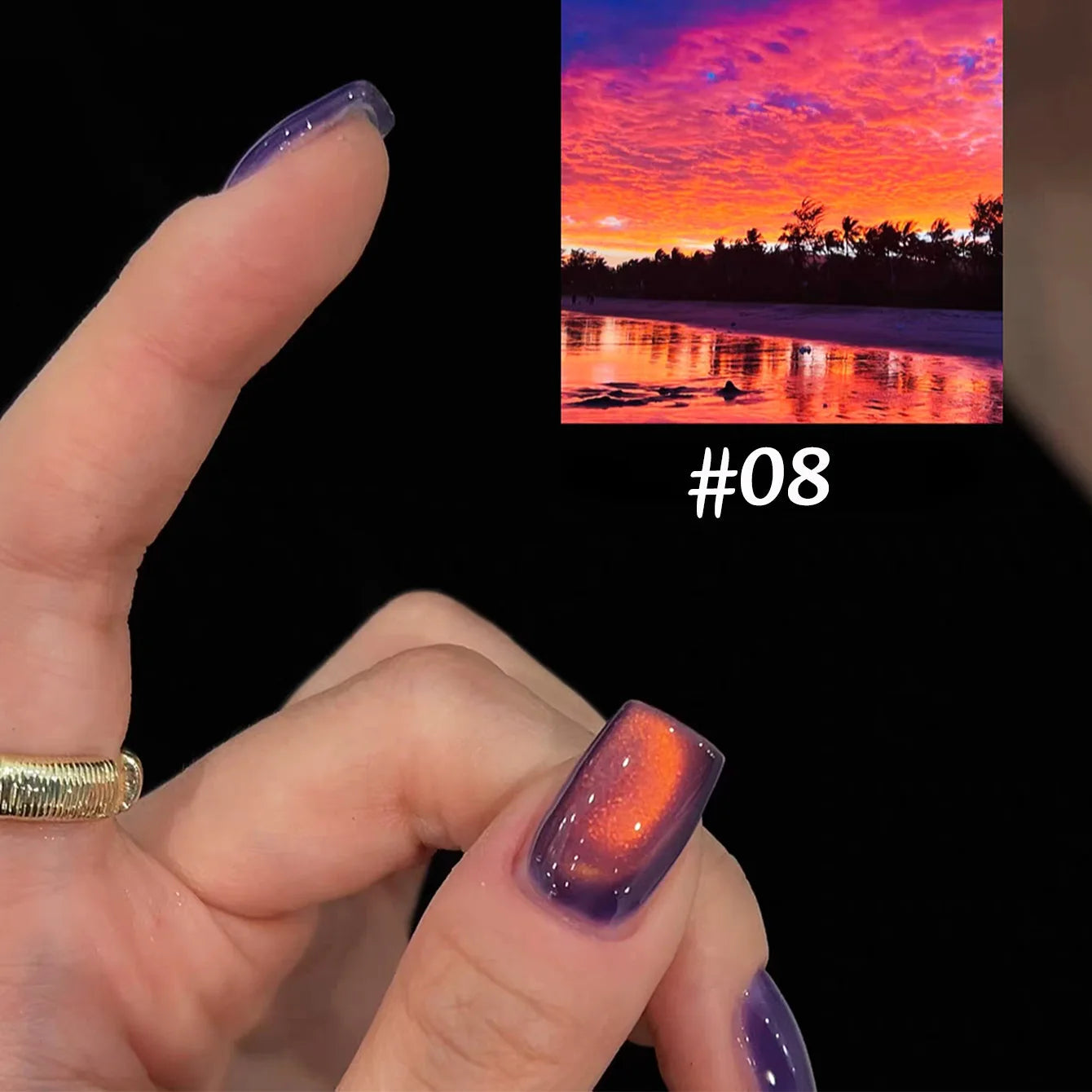 1-12pcs WS Autumn Winter Nails Sea Sunset Amber Blue Gold Linght Crystal Glass Bead Cat Eye Gel Nail Polish Nail Salon Home DIY xiaguangwanzhan08