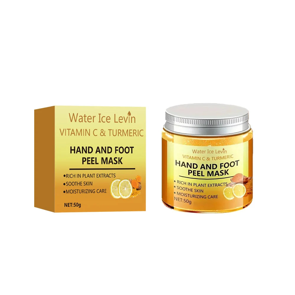 Vitamin c and turmeric hand wax mask for hands and feet, smoothing skin, gently cleansing hand mask, illuminating hand skin Aurora Glow Avenue