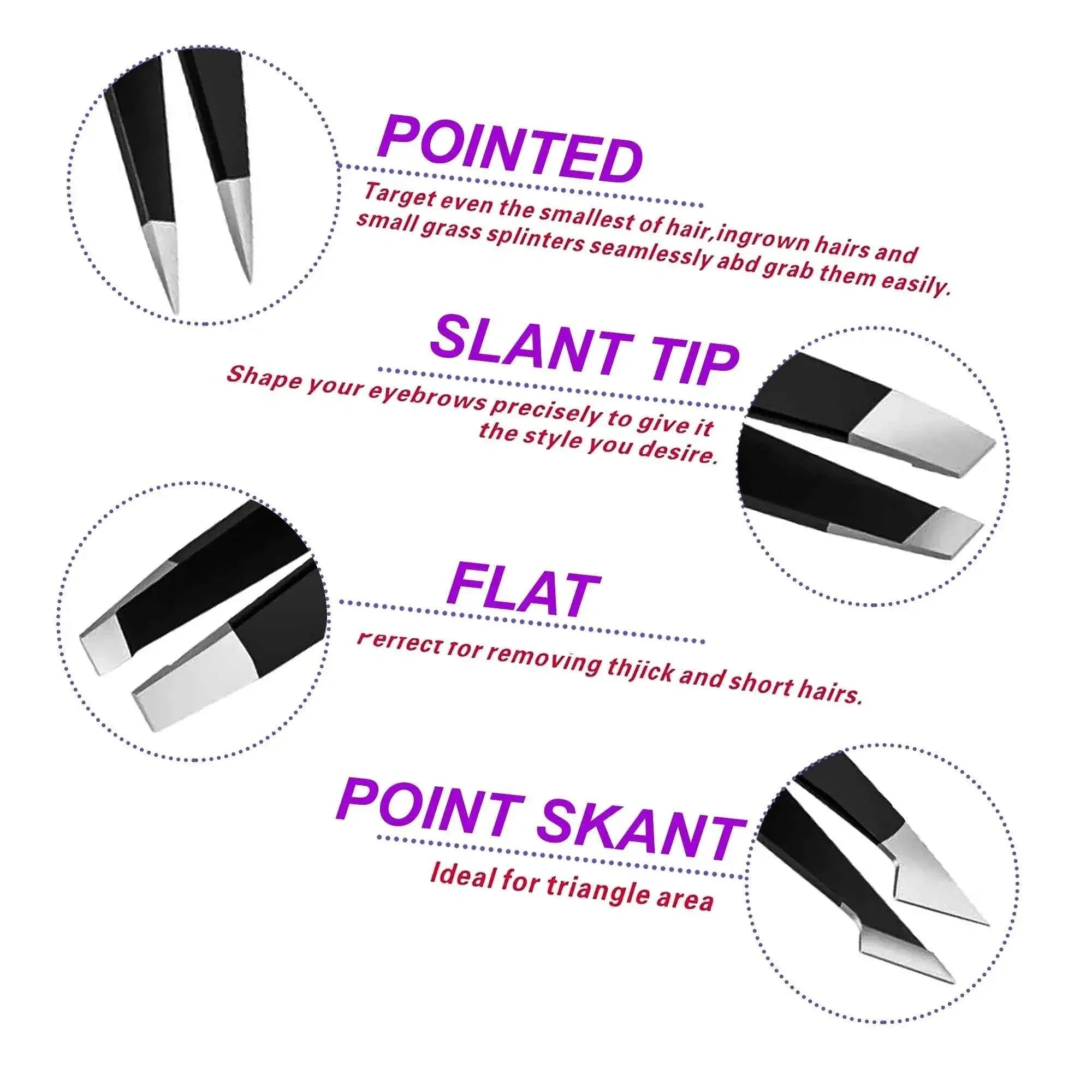 1-4pcs stainless steel eyebrow tweezers, facial hair removal tweezers, makeup eyelashes eye brow clips makeup tool set