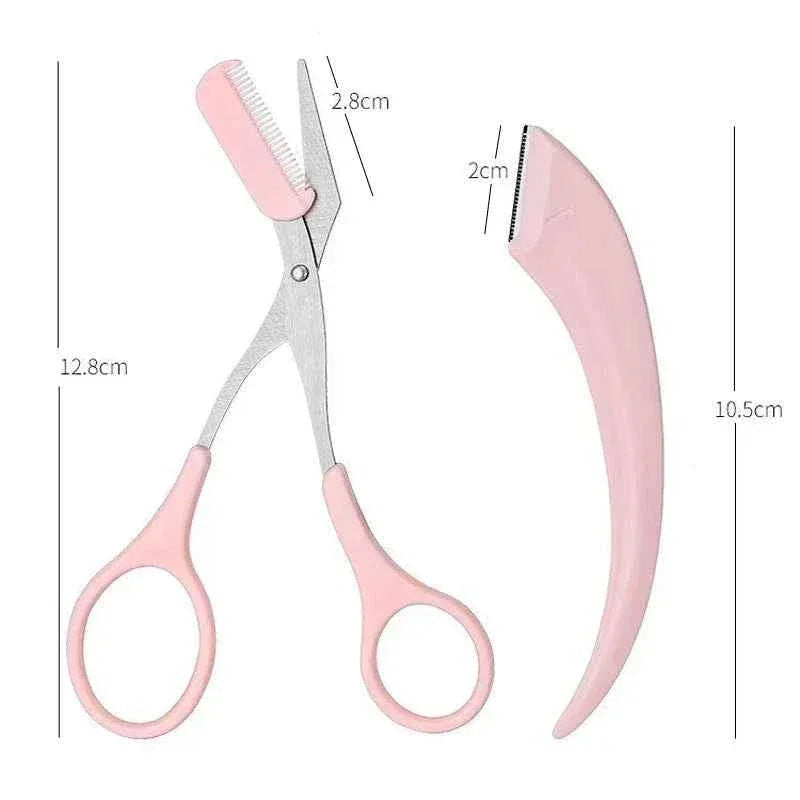 1/2/3Pcs Eyebrow Trimming Knife Eyebrow Face Razor For Women Eyebrow Scissors With Comb Brow Trimmer Scraper easy to use - 