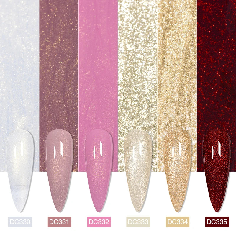 Mtssii 7ml Red Glitter Gel Nail Polish Sequins Shiny Manicure Semi Permanent Base Top Coat Soak Off LED UV Nail Art Gel Va...