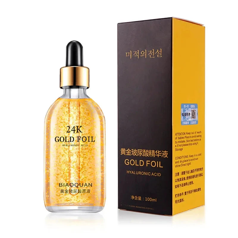 100ml 24k Gold Hyaluronic Acid Nicotinamide Face Serum Anti Aging Facial Lifting Collagen Essence Skin Care Whitening Serum Aurora Glow Avenue