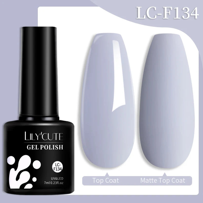 LILYCUTE 7ML Colorful Gel Nail Polish 129 Colors Long Lasting For Manicure Semi Permanent Base Top Coat Nail Art UV Gel Va...