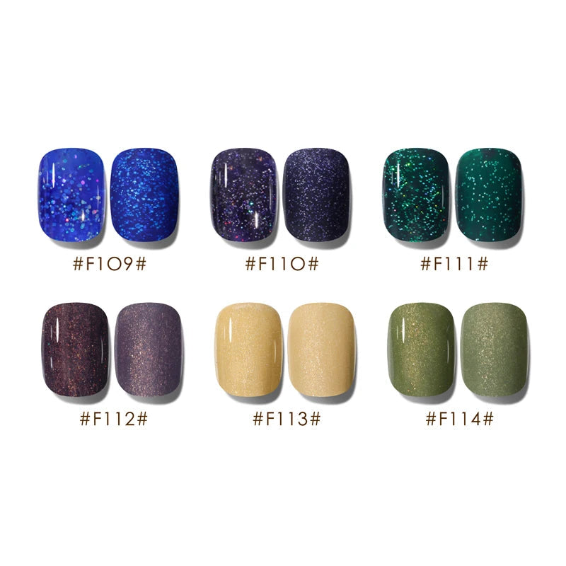 Gairriy 15ml Gel Nail Polish 6 Colors/Set Glitter Soak Off UV LED Semi-Permanent Varnish Art Salon 120 Colours Nail Access...
