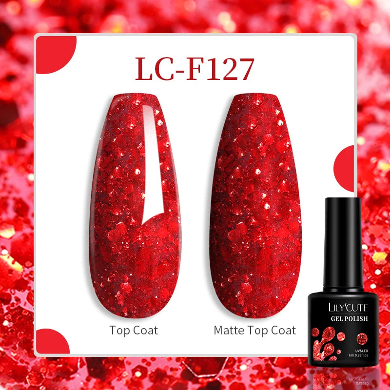LILYCUTE 129 Colors 7ML Nail Gel Polish Nail Supplies Vernis Semi Permanent Nail Art Manicure Soak Off LED UV Gel Nail Var...