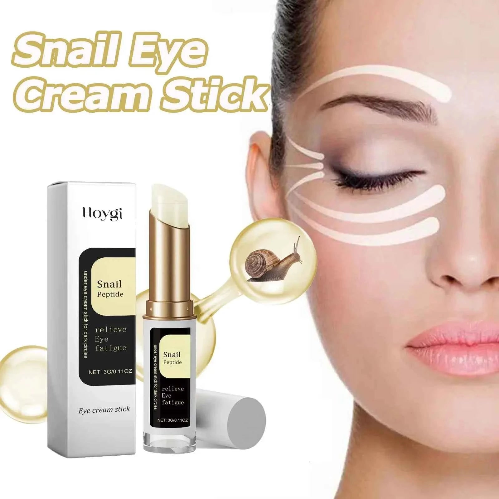 Snail Eye Cream Stick Collagen Fade Fine Lines Wrinkle Lightening Dark Circles Firming Eye Bags Puffiness Moisturizing Eye...
