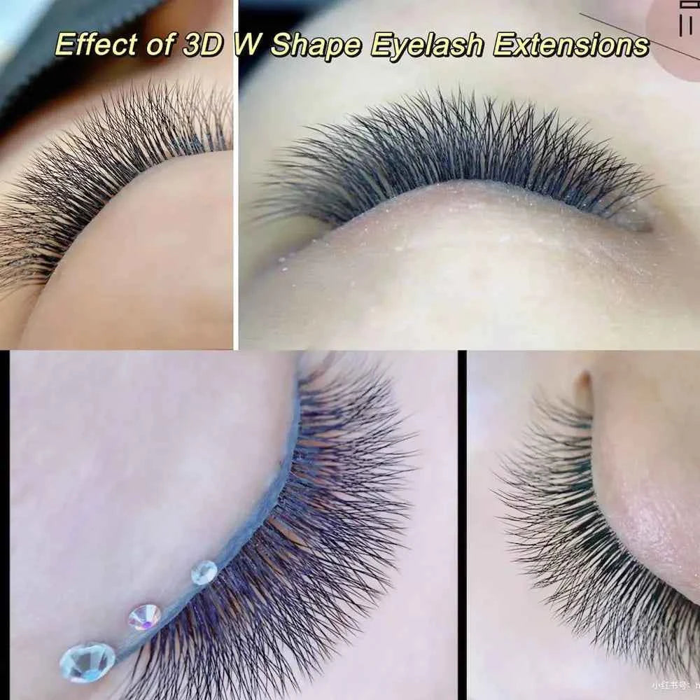 NAGARAKU Automatic Flowering W Shape Bloom 3D 4D 5D 6D 7D 8D Premade Fans Speed Eyelash Extensions Natural Soft Light Full...