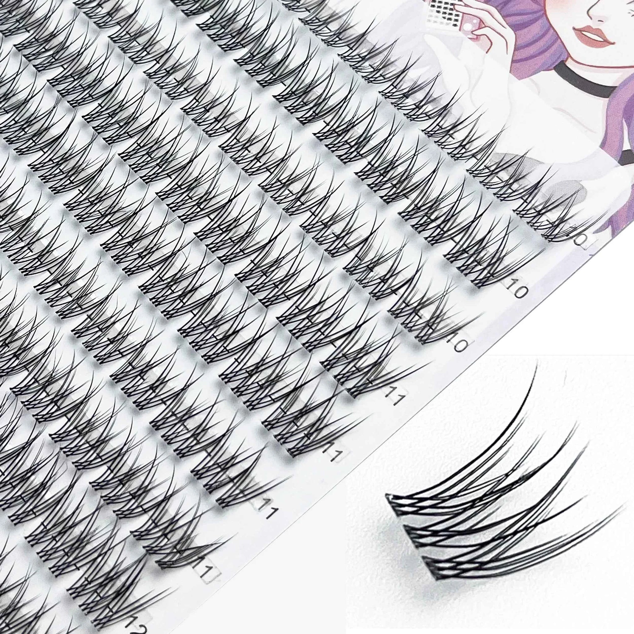 1/box 120 bundles Mink False Eyelash Natural Fishtail Lash 3D Russian Individual Eyelash Extension Cluster Makeup Tool Who...