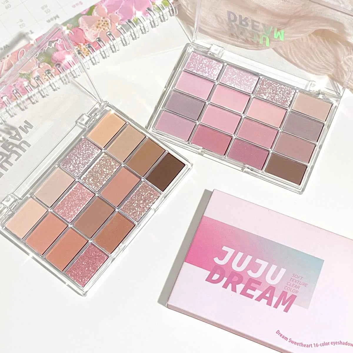 Love the 16-color eye shadow plate, pearlescent matte lying silkworm, brighten the low-saturated earth color daily makeup - 