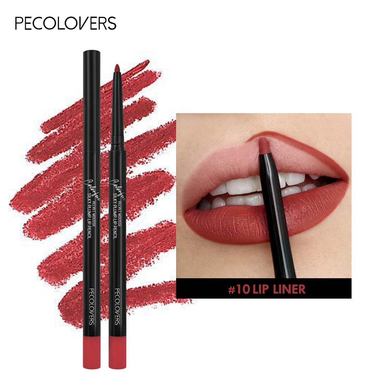 Waterproof Matte Lipliner Pencil Red Contour Tint Lipstick Long Lasting Non-stick Cup Moisturising Lips Makeup 12 Colors 10