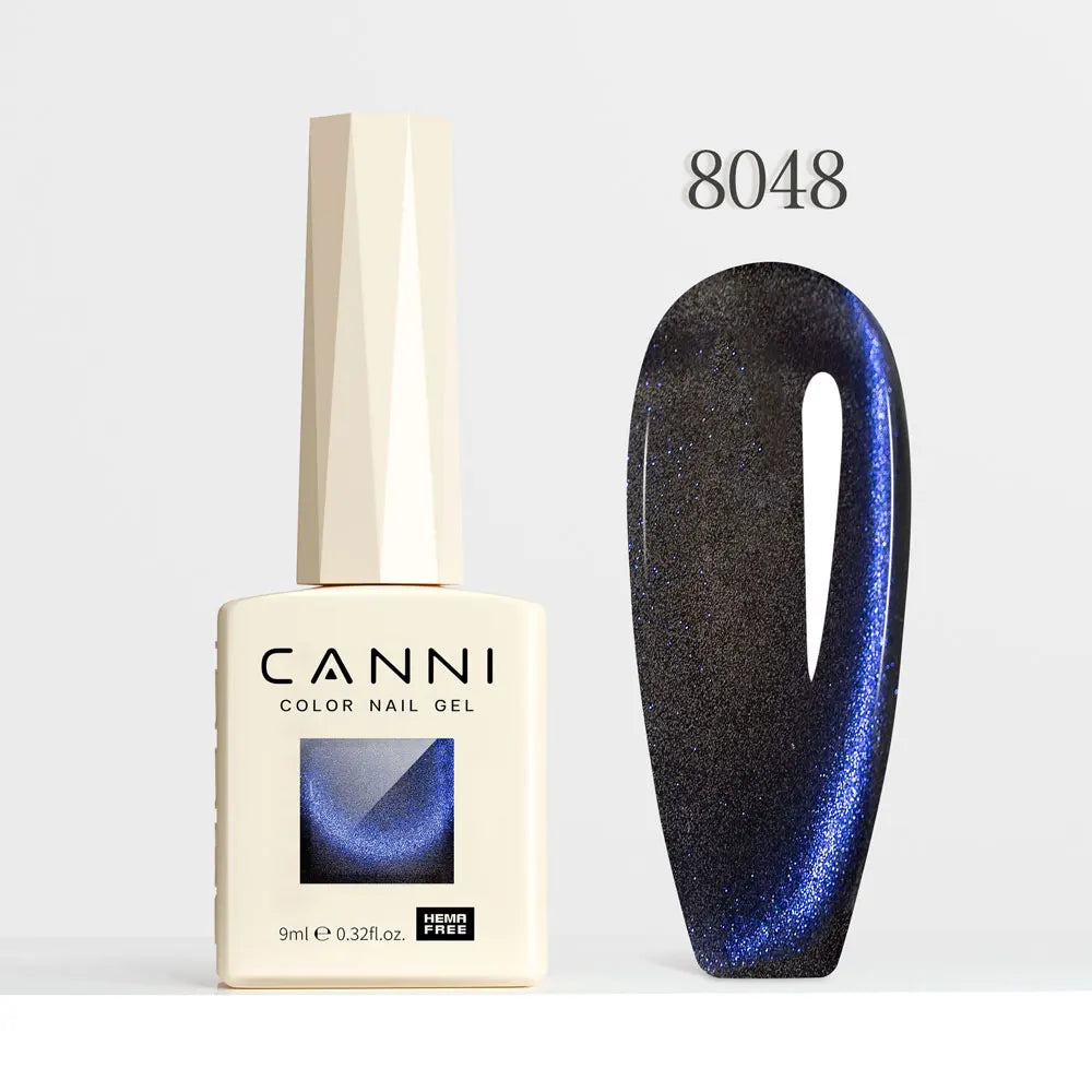 #8013 CANNI Nail Gel Polish Hema Free Super Glossy Glitter Cat Eye Gel Diamond Top Coat Semi Permanent Soak Off UV LED Varnish Aurora Glow Avenue