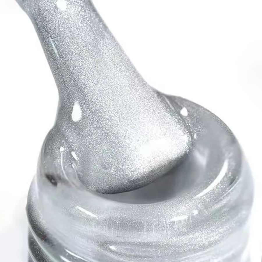 1-24pcs WS White Silver Cat Eye Magnetic Gel Nail Polish Ultra Shine Soak Off UV Gel Mirror Glass Cat Magnet Gel Varnish X...