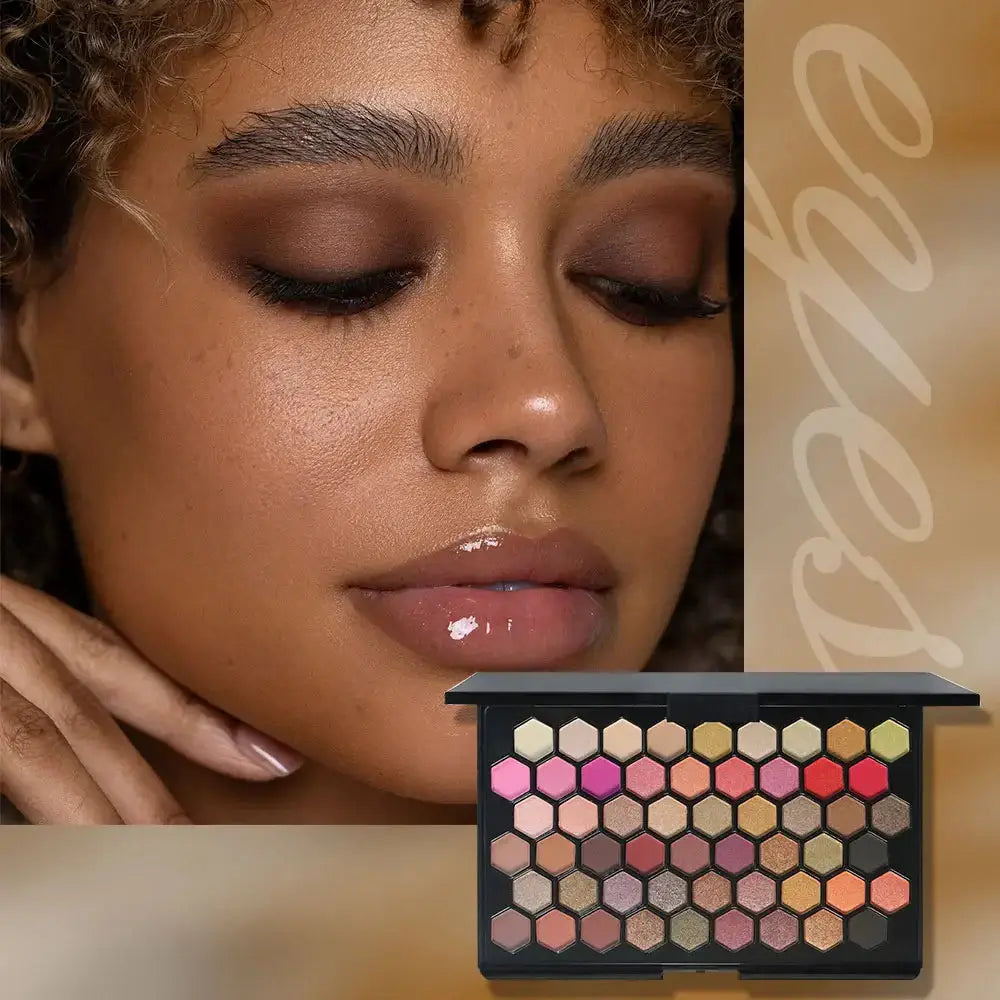 POPFEEL 54-Color Eyeshadow Palette - Versatile Earth Tones & Vibrant Rainbow Shades in One Compact - Create Endless Makeup Looks Aurora Glow Avenue