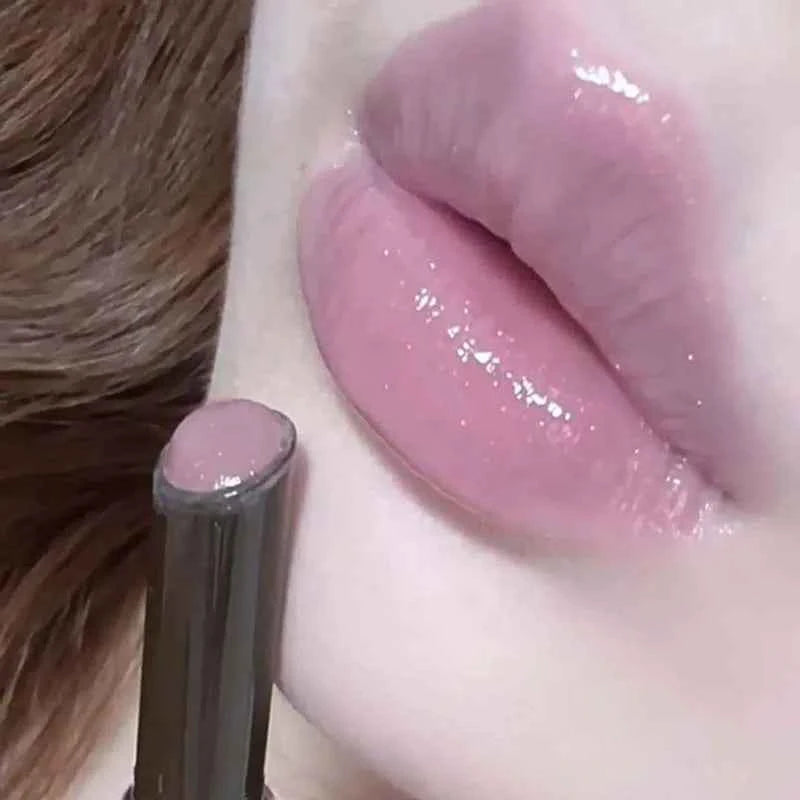 Very Beautiful Gray Purple Shimmering Glass Jelly Moisturizing Lipstick Lasting Non Stick Mirror Gloss Lipstick Lip Gloss ...