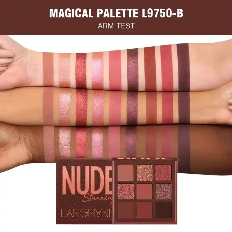 9 Colors Nude Eyeshadow Powder Makeup Palette Matte Shimmer Eye Pigmented Powder Make Up New Warm Earth Color Eyeshadow Au...