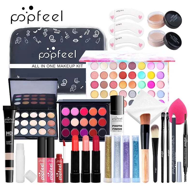 POPFEEL All In One Makeup Kit for Women Full Kit Set, All in One Makeup Sets Include Eyebrow Eyeliner Eyeshadow KIT005 - 