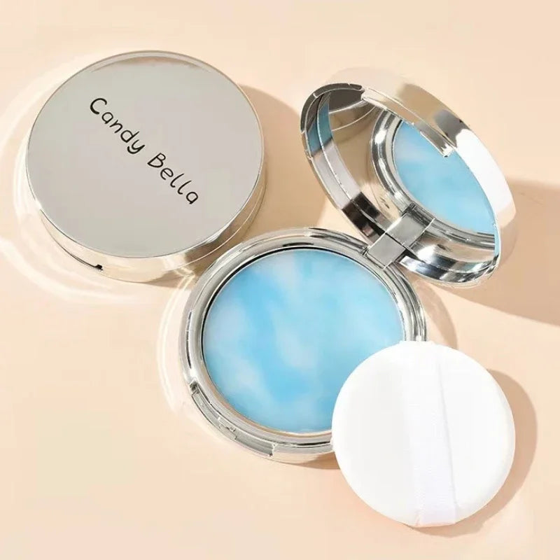 Matte Setting Powder Lasting Oil-control Purple Glitter Pressed Powder Brightening Face Powder Jelly Compact Foundation Ma...