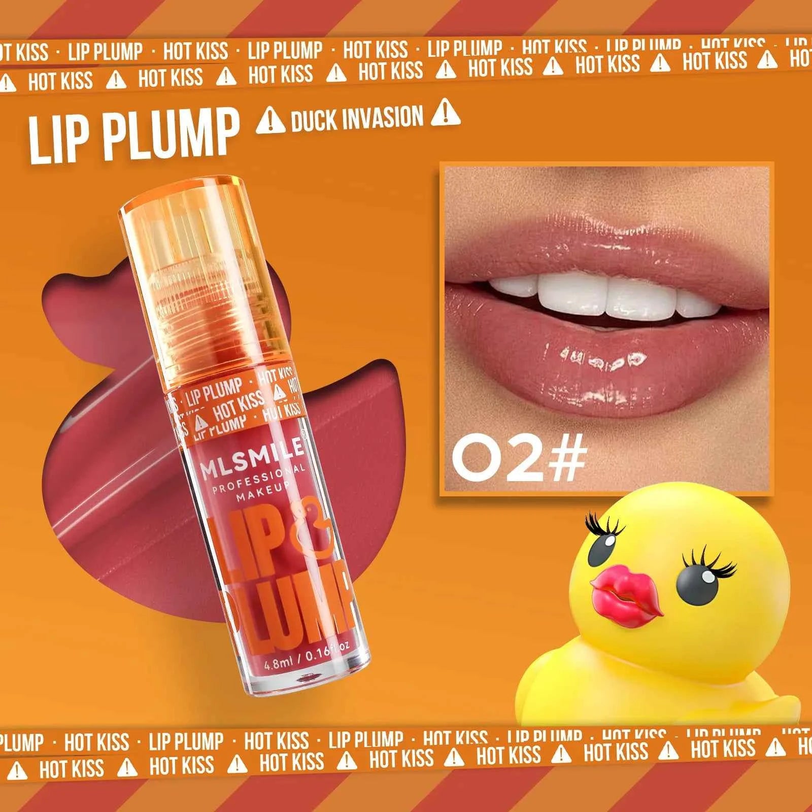 MLSMILE Duck Lip Plump Lip Oil Moisturizing Lip Gloss Mirror Water nature long-lasting Gloss Gloss Pearl Lip Glaze Set 211...