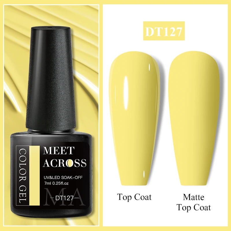 MEET ACROSS 7ml Popular Series Nail Gel Polish 140 Colors Soak Off UV/LED Long Lasting Nail Art Gel Varnish for Manicure N...