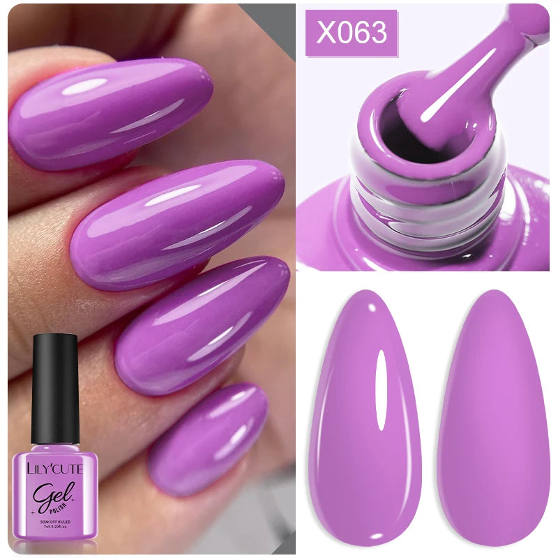 LILYCUTE 7ML Neon Reflective Glitter Gel Nail Polish Soak Off Super Shining Champagne Gold UV Gel Polish For Nail Art Mani...