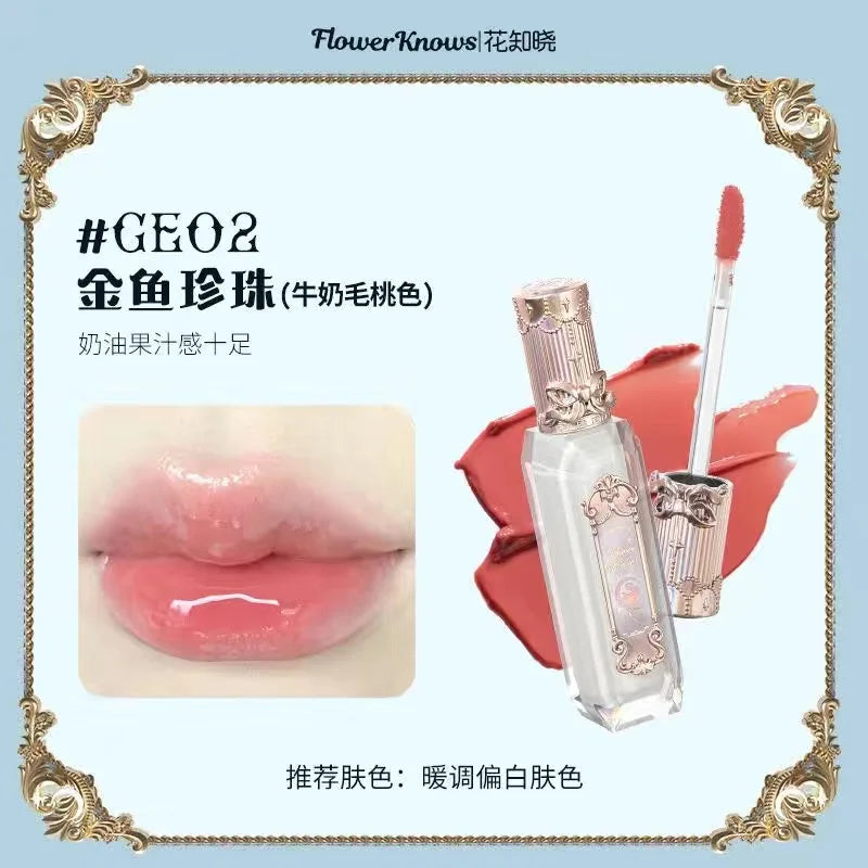 Flower Knows Strawberry Rococo Series Cloud Lip Cream Lip Gloss Long Lasting Velvet Lip Tint Lipstick for Women Cosmetic GE02