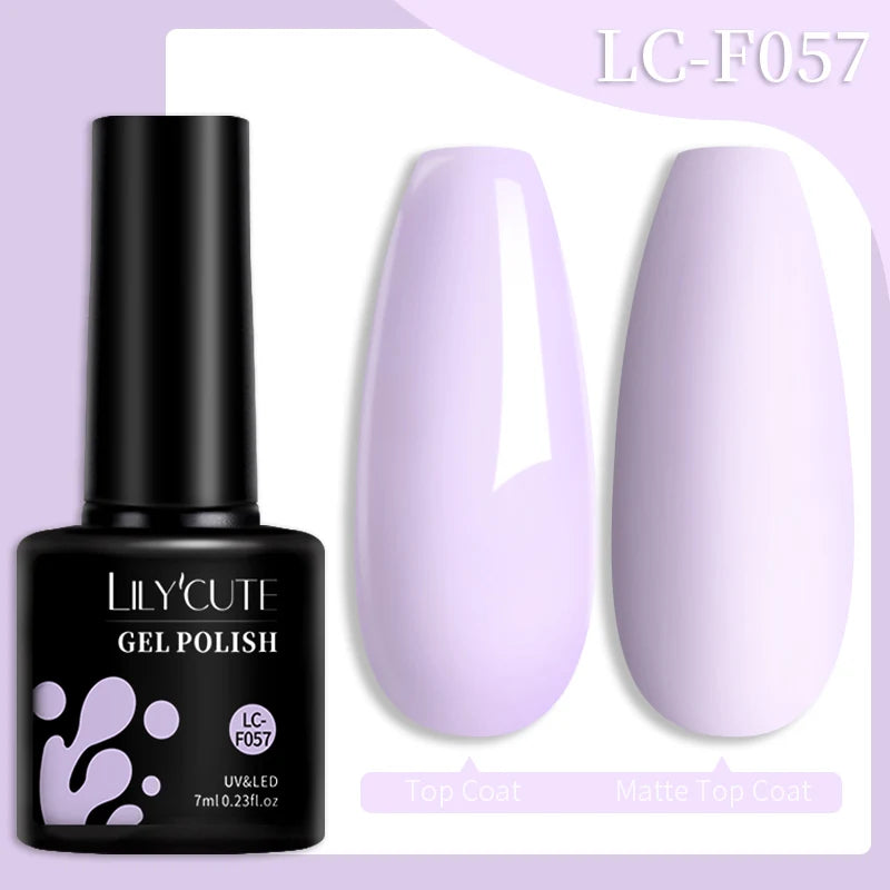 LILYCUTE 7ML Colorful Gel Nail Polish 129 Colors Long Lasting For Manicure Semi Permanent Base Top Coat Nail Art UV Gel Va...