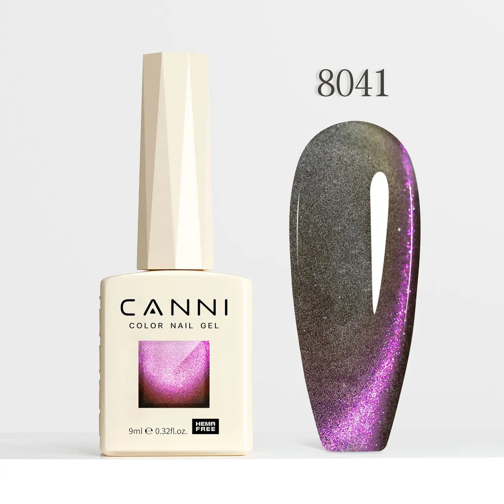#8013 CANNI Nail Gel Polish Hema Free Super Glossy Glitter Cat Eye Gel Diamond Top Coat Semi Permanent Soak Off UV LED Varnish Aurora Glow Avenue