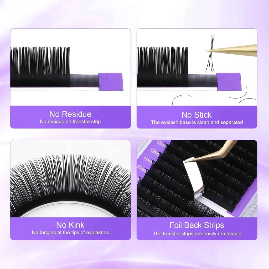 NAGARAKU 16Rows Faux Cils Lashes Individual Eyelash Extension Matte Professional Soft and Natural Makeup Premium Eyelashes