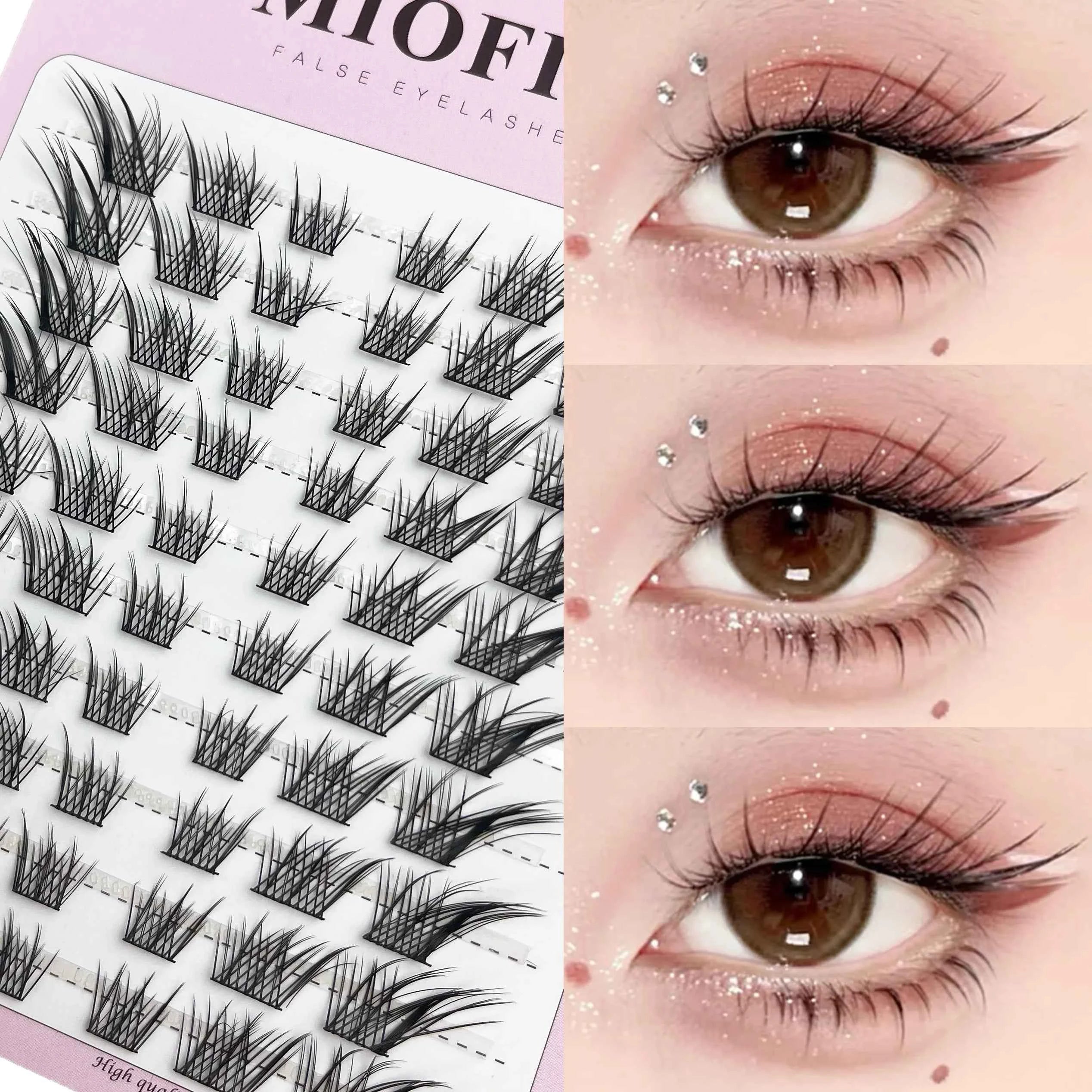 1/box 120 bundles Mink False Eyelash Natural Fishtail Lash 3D Russian Individual Eyelash Extension Cluster Makeup Tool Wholesale SDJ